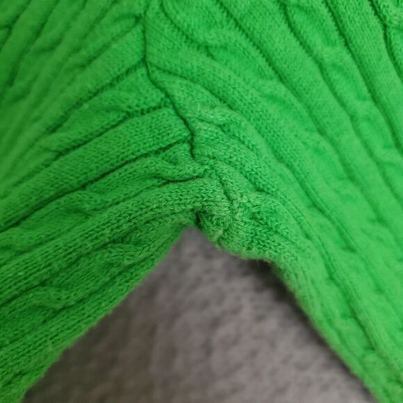 Lilly Pulitzer Women's Small Green Long Sleeve V Neck Cable Knit Sweater S - Picture 5 of 8